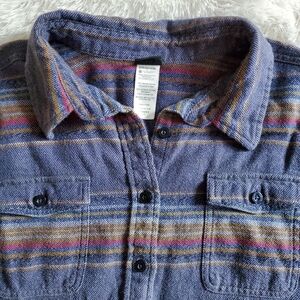 EUC Patagonia Fjord Flannel Shirt - Gaucho Stripe: Blue Butterfly